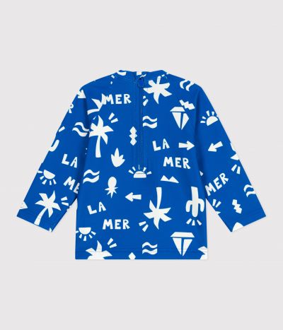 T-shirt anti UV bébé, imprimé plage