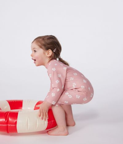 Combinaison anti UV bébé, imprimée à fleurs