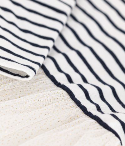 Robe en tubique rayé et tulle bébé