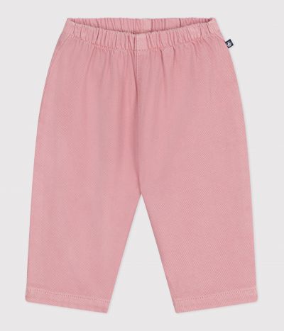 Pantalon bébé en coton souple uni