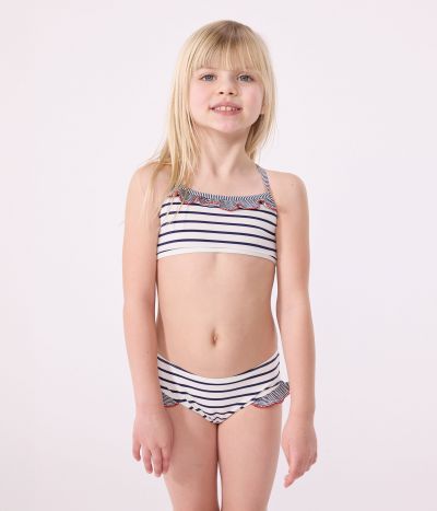 Maillot de bain deux pièces enfant à rayures