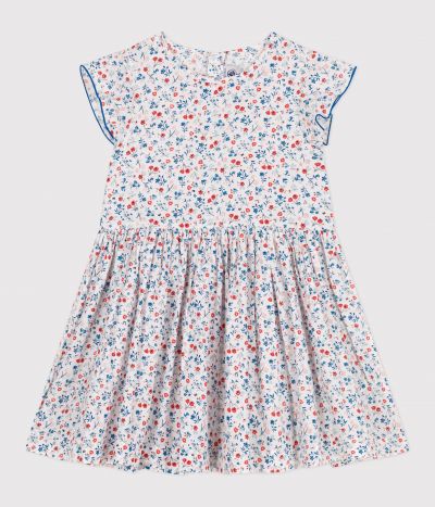 Robe enfant en coton manches courtes fleurie