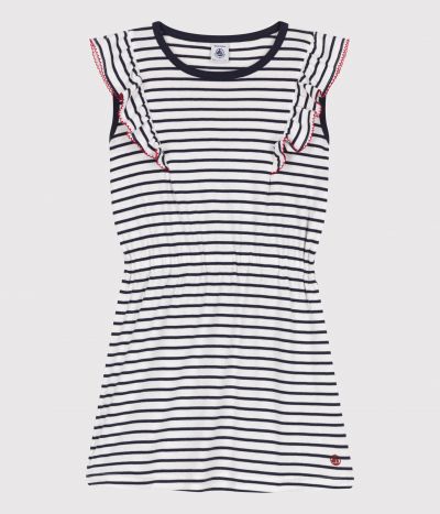 Robe enfant en coton sans manche à rayures