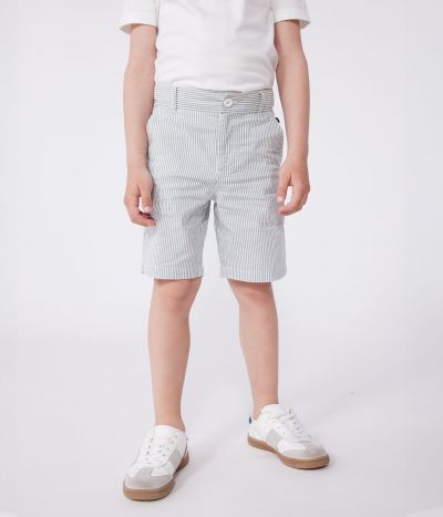 Bermuda short enfant en coton à rayures