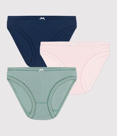 Lot de 3 culottes enfant en coton unies