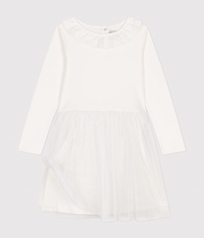 Robe en côte et tulle enfant fille
