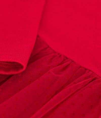 Robe en jersey lourd et tulle enfant fille