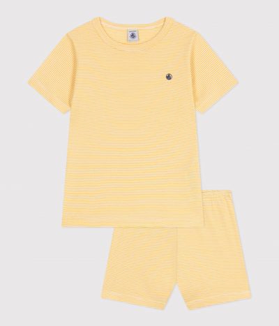 Pyjama short enfant en coton à rayures