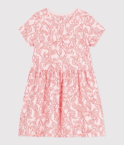 Robe enfant en coton manches courtes imprimé