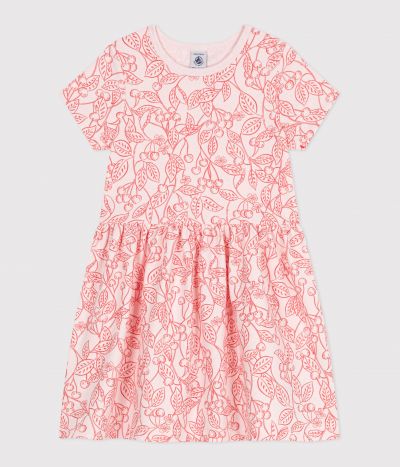 Robe enfant en coton manches courtes imprimé