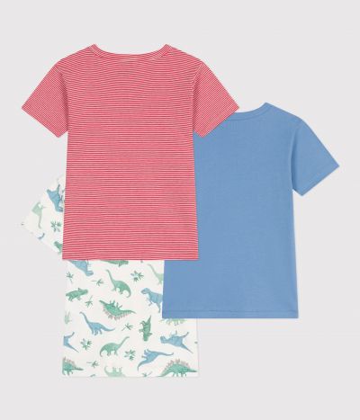 Lot de 3 tee-shirts enfant en coton manches courtes dinosaures