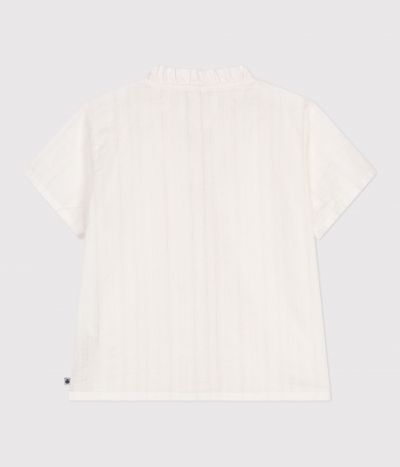 Blouse enfant en coton manches courtes unie