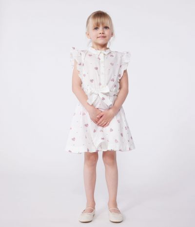 Robe enfant sans manches en coton cœurs