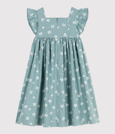 Robe longue sans manches enfant en coton fleurie