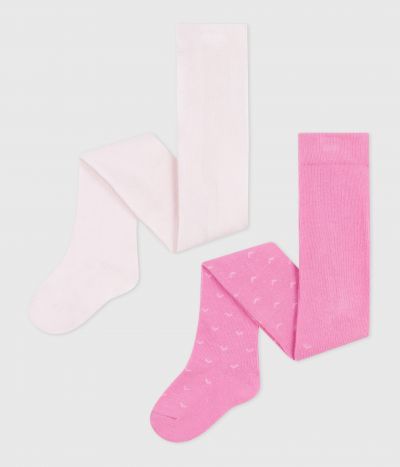 Lot de 2 paires de collants bébé en jersey de coton