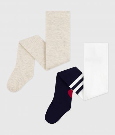 Lot de 2 paires de collants bébé en jersey de coton