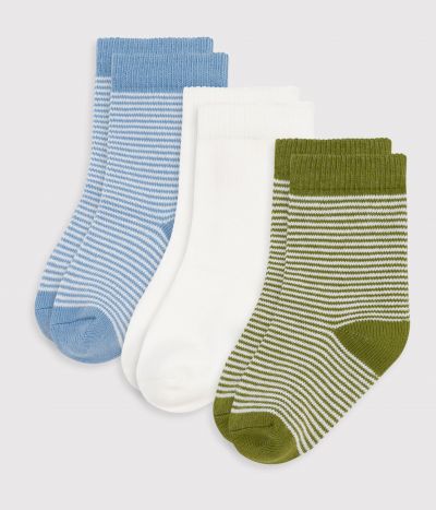 3 paires de chaussettes bébé en coton milleraie