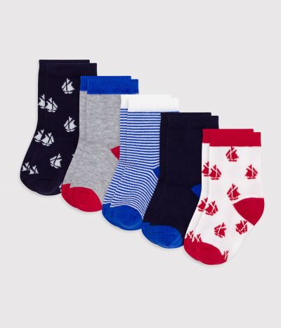 5 paires de chaussettes bébé imprimé bateaux