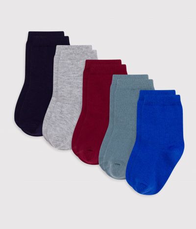 5 paires de chaussettes bébé unies en coton