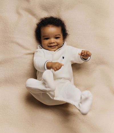 Pyjama bébé en velours à col vareuse