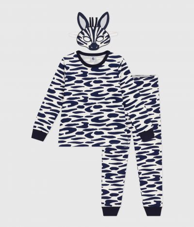 Pyjama déguisement enfant en coton imprimé zèbre