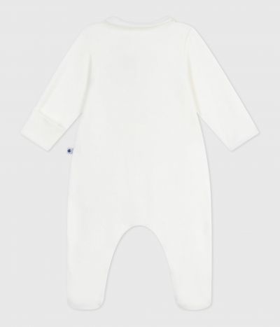 Pyjama bébé en velours à col uni