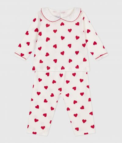 Pyjama 2 pièces bébé imprimé cœurs