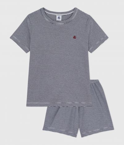 Pyjama short enfant en coton à rayures