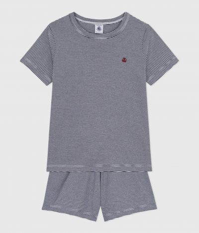 Pyjama short enfant en coton à rayures