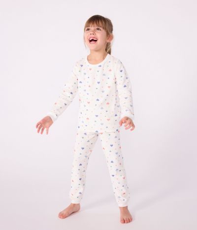 Pyjama enfant en velours imprimé cœurs