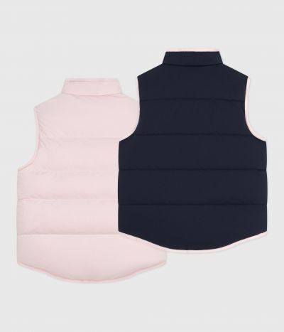 Doudoune enfant sans manche bicolore réversible