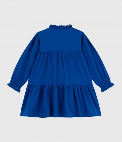 Robe enfant manches longues en coton unie