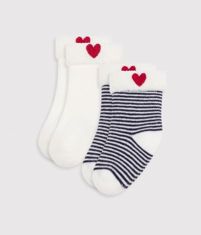 Lot de chaussettes bébé en coton brodé