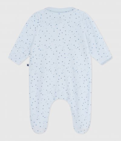 Pyjama bébé en velours à col imprimé