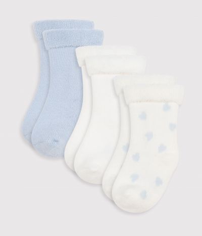 Lot de chaussettes naissance en coton uni