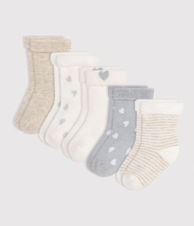 Lot de chaussettes naissance en coton uni