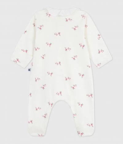 Pyjama bébé en coton à col fleuri