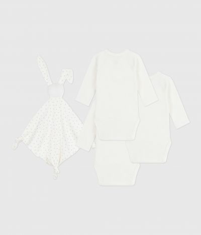 Coffret cadeau naissance en coton brodé