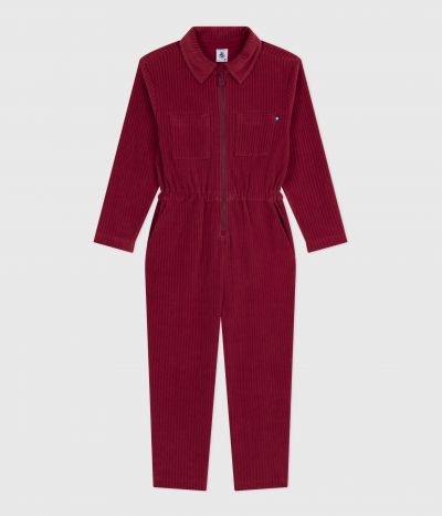 Combinaison enfant en bouclette velours longue unie