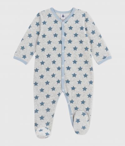 Pyjama bébé en velours imprimé étoiles