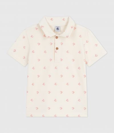 Polo enfant en coton à manches courtes imprimé
