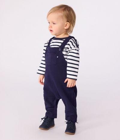Salopette bébé en coton jambes longues, unie