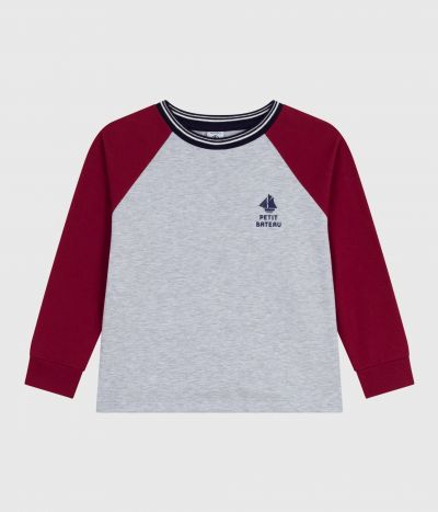 Tee-shirt enfant manches longues en coton uni