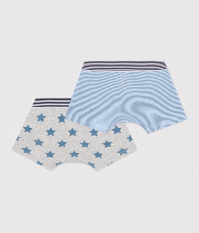 Lot de boxers enfant en coton imprimé étoiles