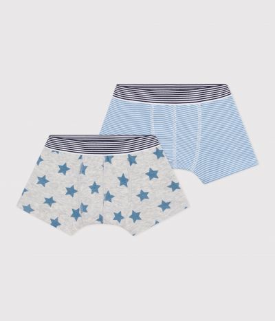 Lot de boxers enfant en coton imprimé étoiles
