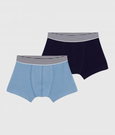 Lot de boxers enfant en coton et elasthanne uni
