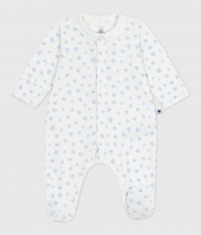 Pyjama bébé en coton à col imprimé coeur