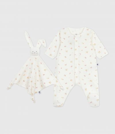 Coffret cadeau naissance en coton imprimé fleuri