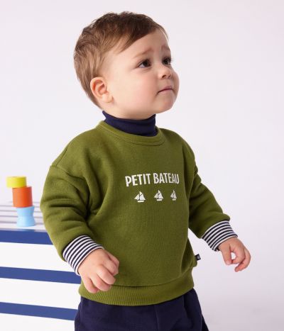 Sweatshirt bébé en coton motif Petit Bateau vintage