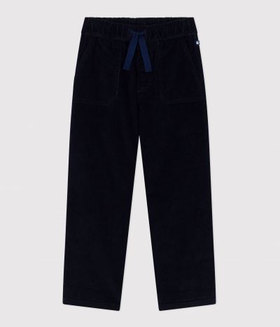 Pantalon droit enfant en velours uni